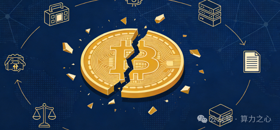 比特币分崩离析概念图