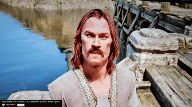 DLSS 5动态演示中出现的面部材质闪烁Bug