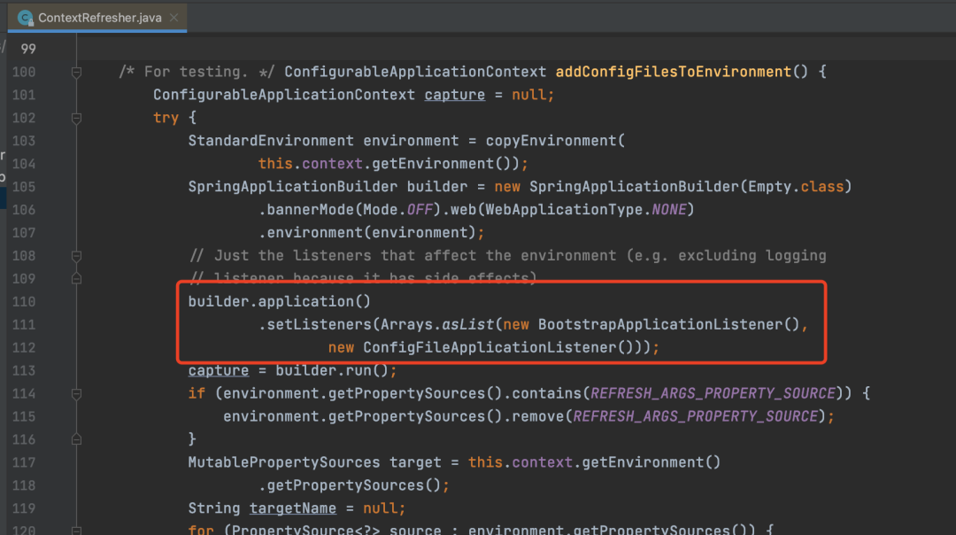ContextRefresher中重新拉取配置的代码