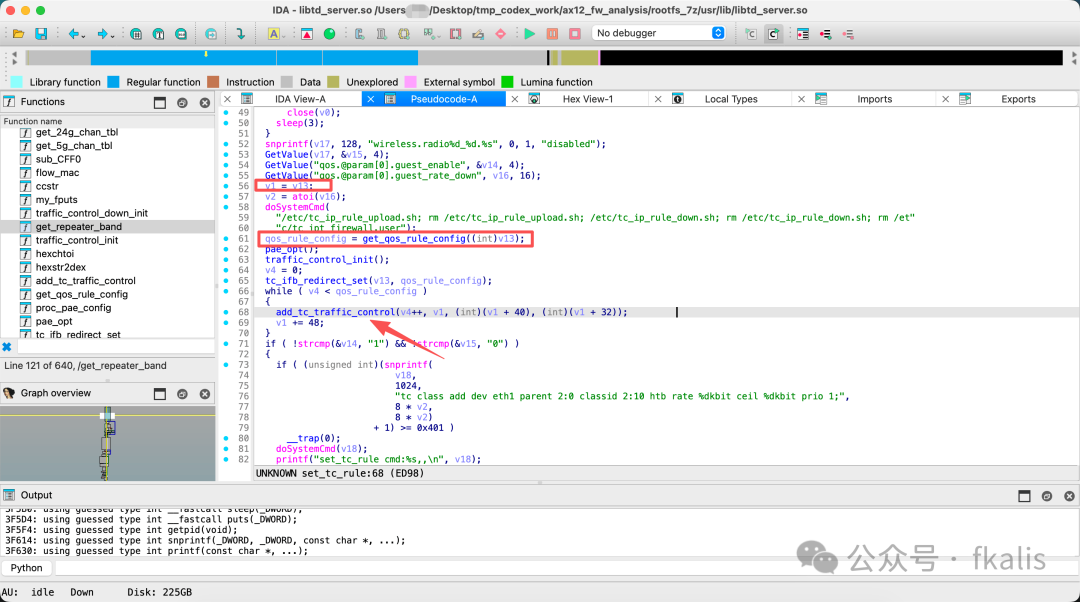 get_qos_rule_config函数的迭代逻辑，展示48字节步长的处理循环