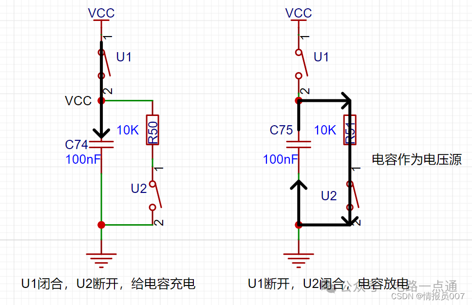 电容充放电等效为电压源