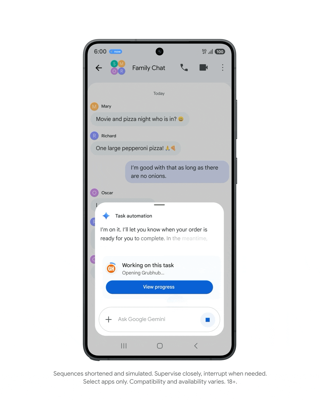 Gemini 在国外环境下智能执行点披萨的演示