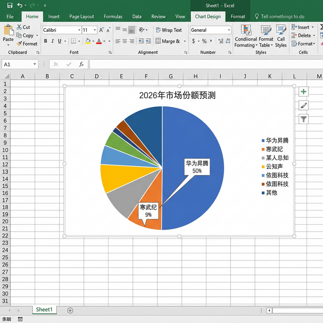 2026年中国AI芯片市场份额预测饼图