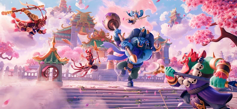 东方幻想风格战斗场景概念图