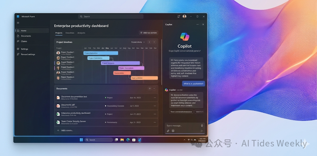 Microsoft Fluent 2 界面与 Copilot 集成展示