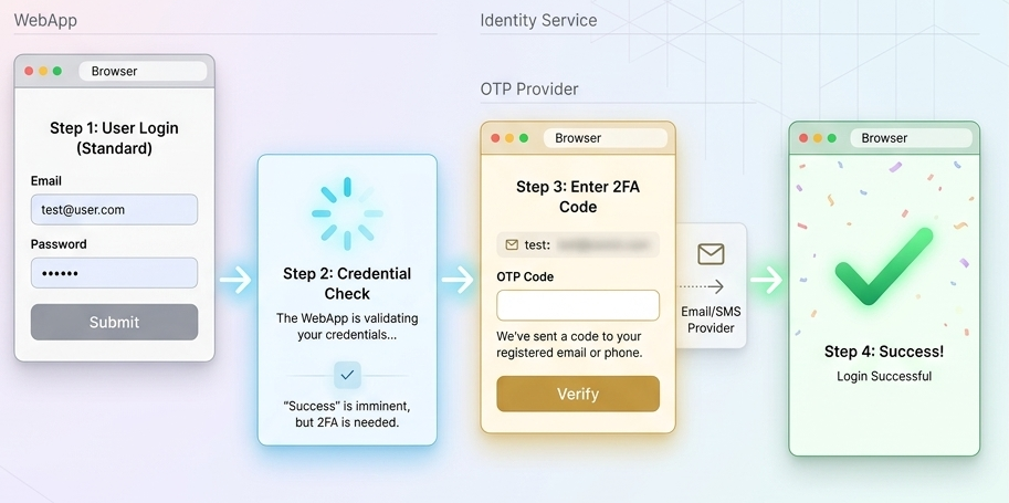 2FA登录流程步骤示意图