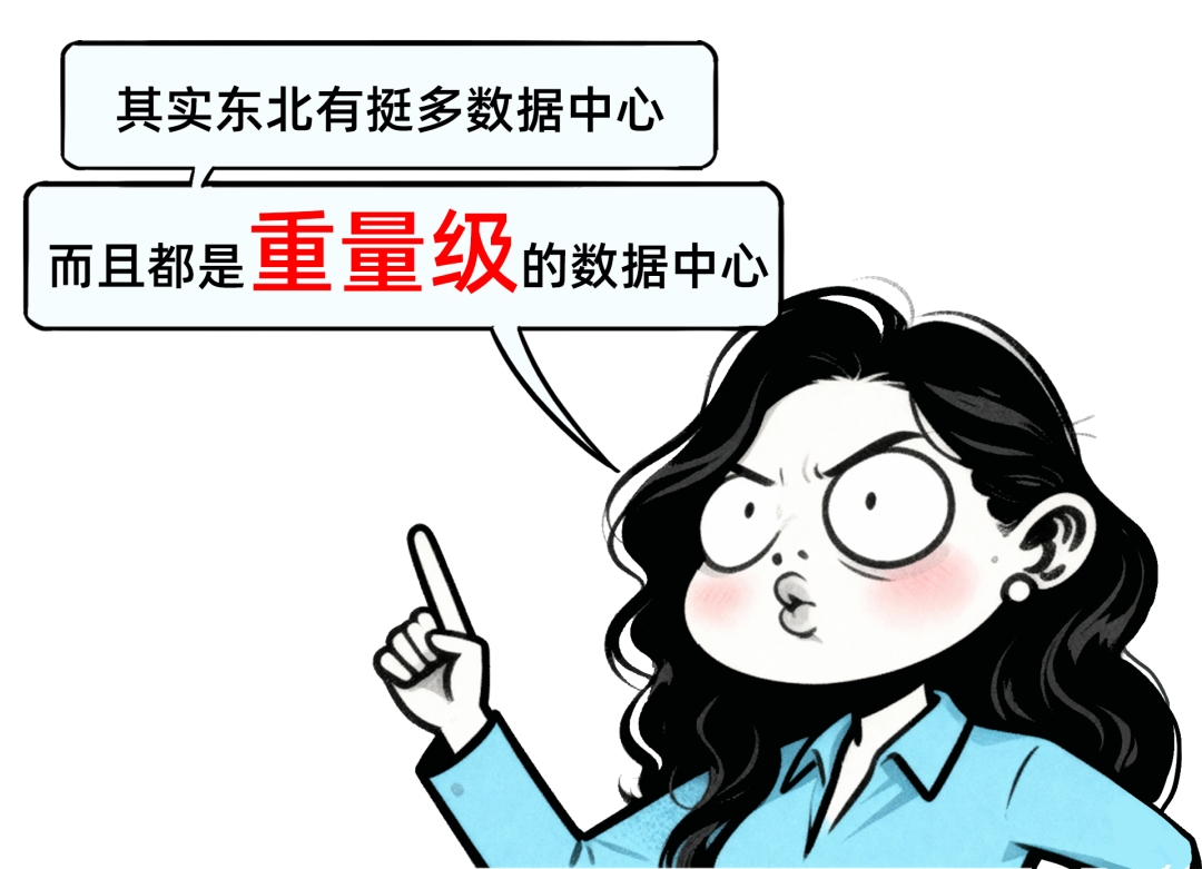 强调东北也有重量级数据中心的插画