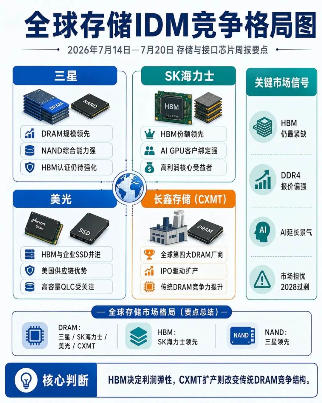 全球存储IDM竞争格局与关键市场信号
