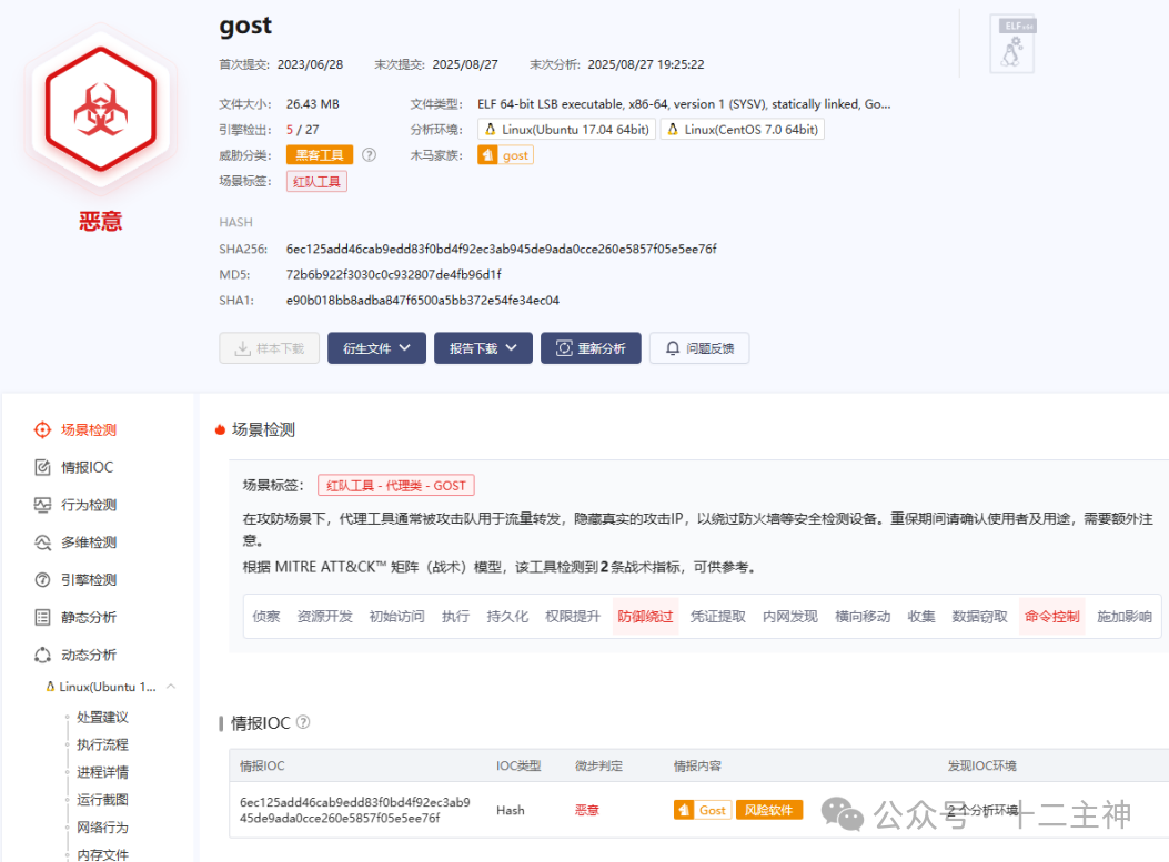 gost代理工具的沙箱分析报告