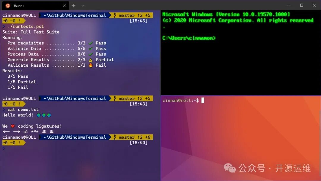 多系统终端分屏对比截图