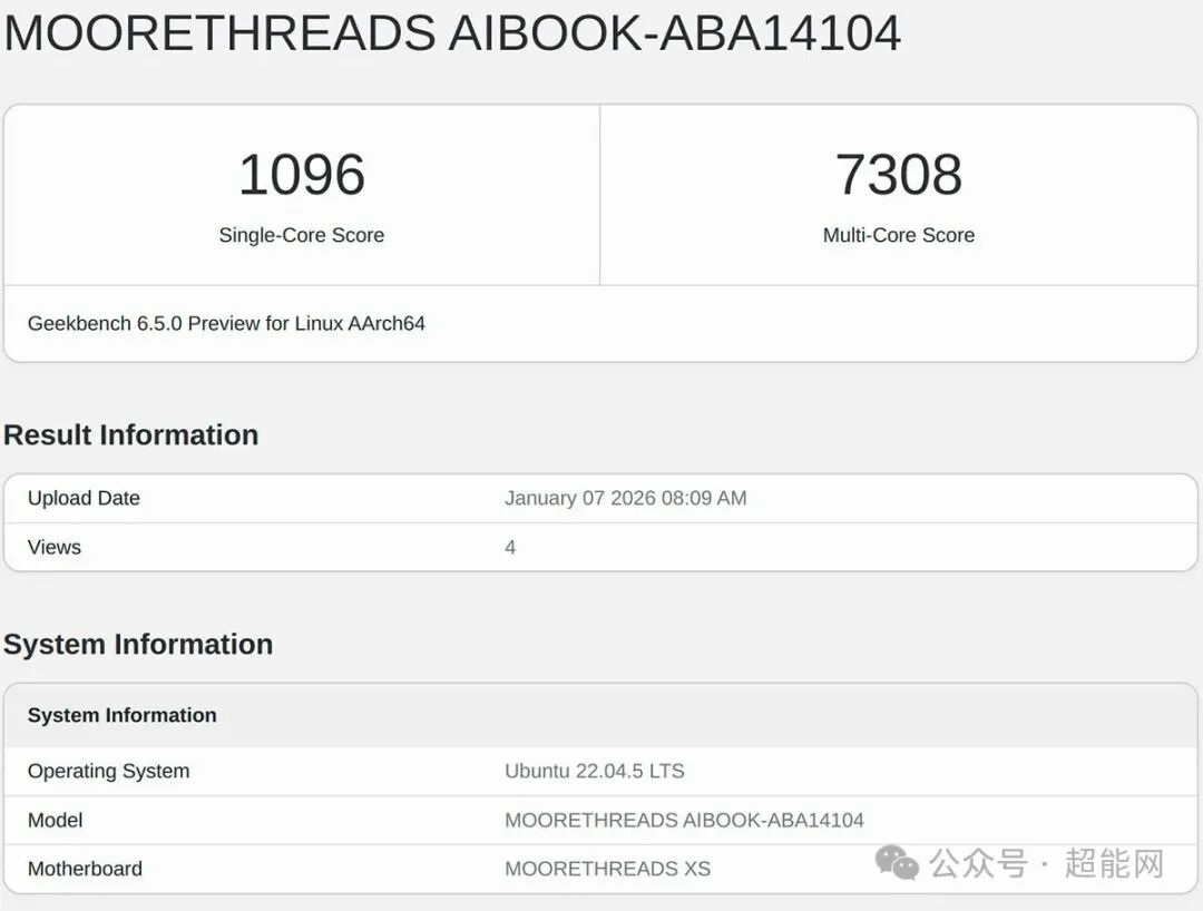 Geekbench 6.5.0 Linux AArch64跑分结果