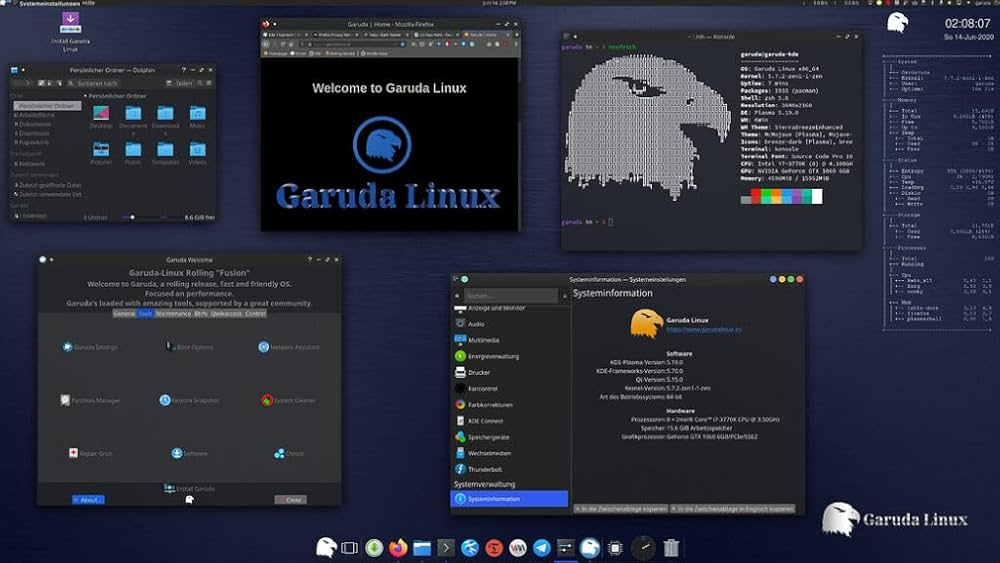 Garuda Linux Dr460nized桌面环境截图