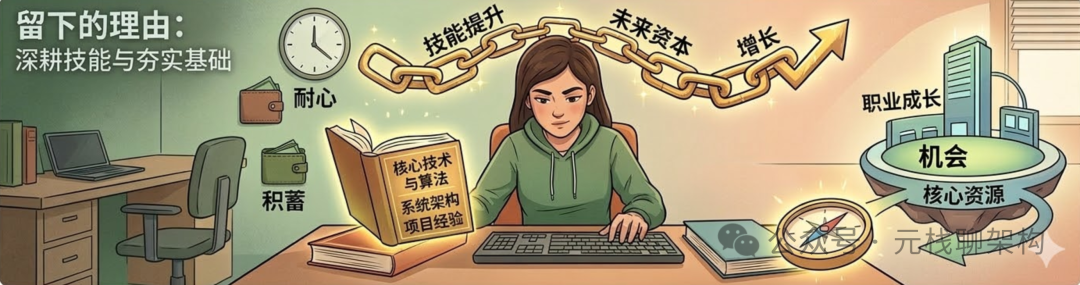 职业成长与核心资源插画