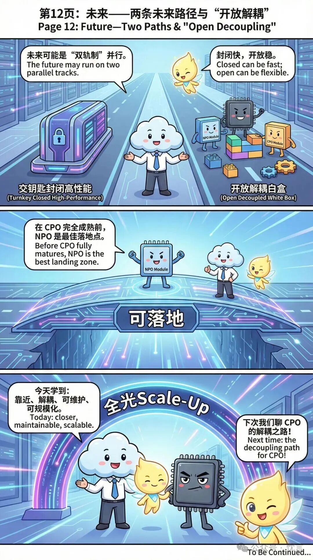 未来光互连技术发展路径漫画