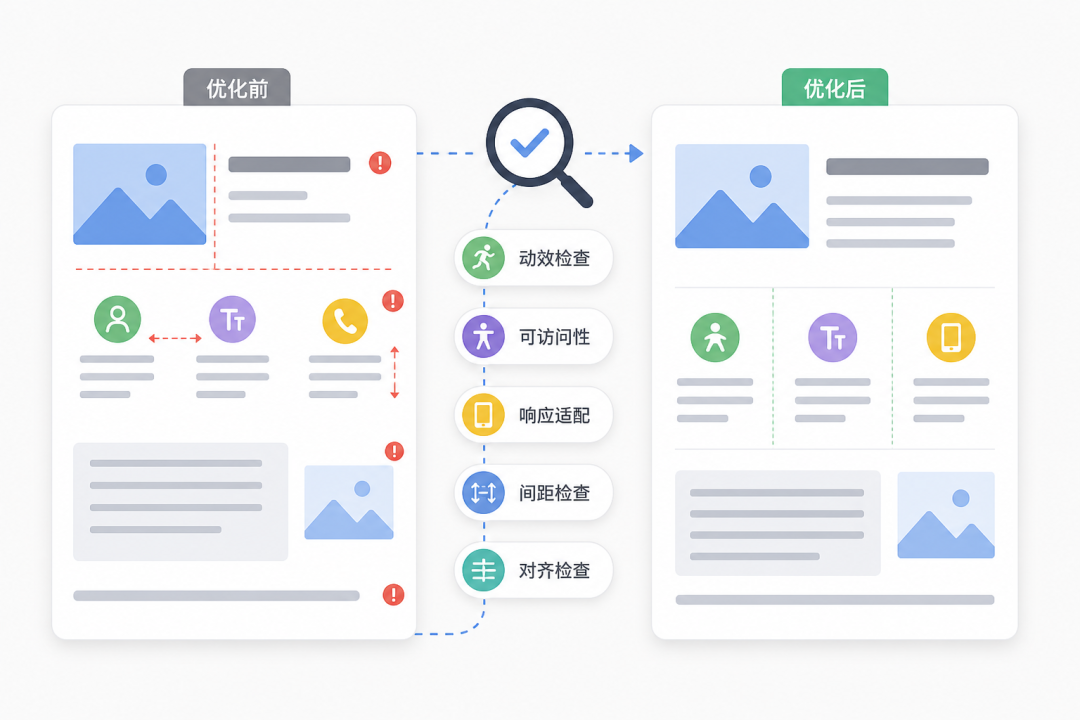 设计优化前后对比与多维度检查