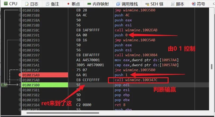 判断游戏输赢的关键函数