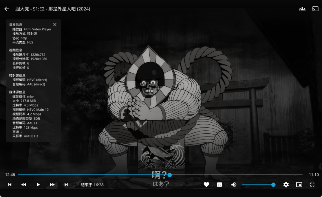 Jellyfin播放1080P视频