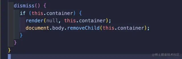 dismiss 方法实现