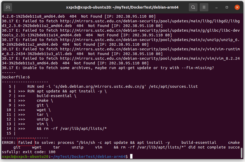 Docker 构建 Debian 软件源 404 错误