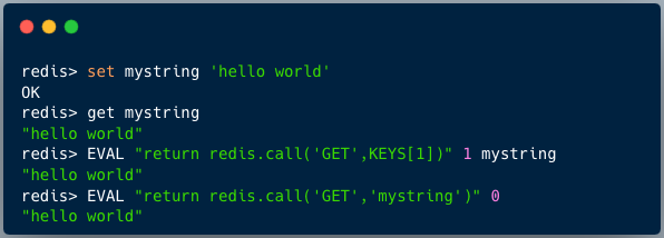 Redis CLI中使用EVAL命令调用GET