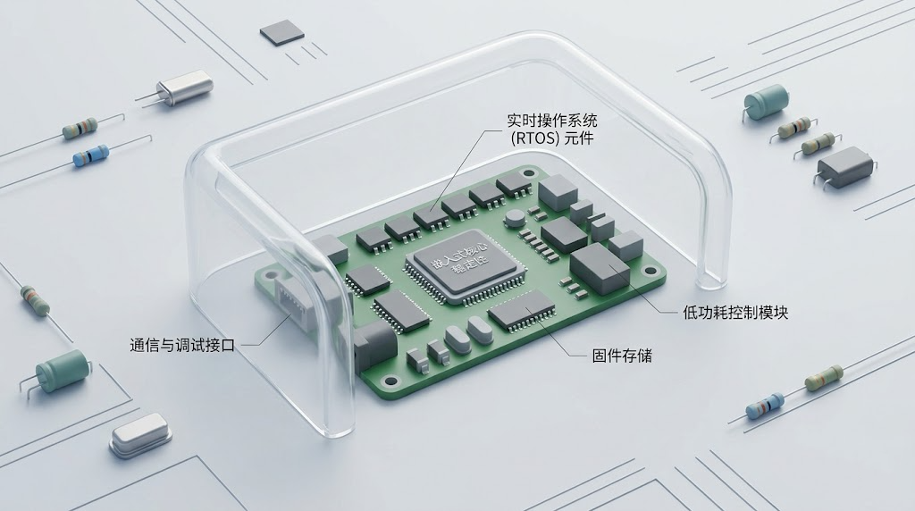 嵌入式核心芯片架构与功能模块示意图
