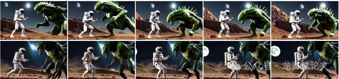 MonarchRT生成示例：宇航员大战外星怪物