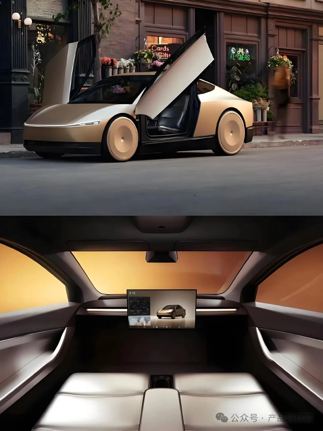 特斯拉Cybercab内饰与概念设计