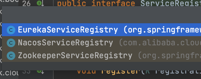 多种ServiceRegistry实现列表