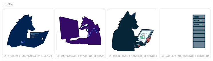 QuiverAI实时生成SVG的过程演示动图