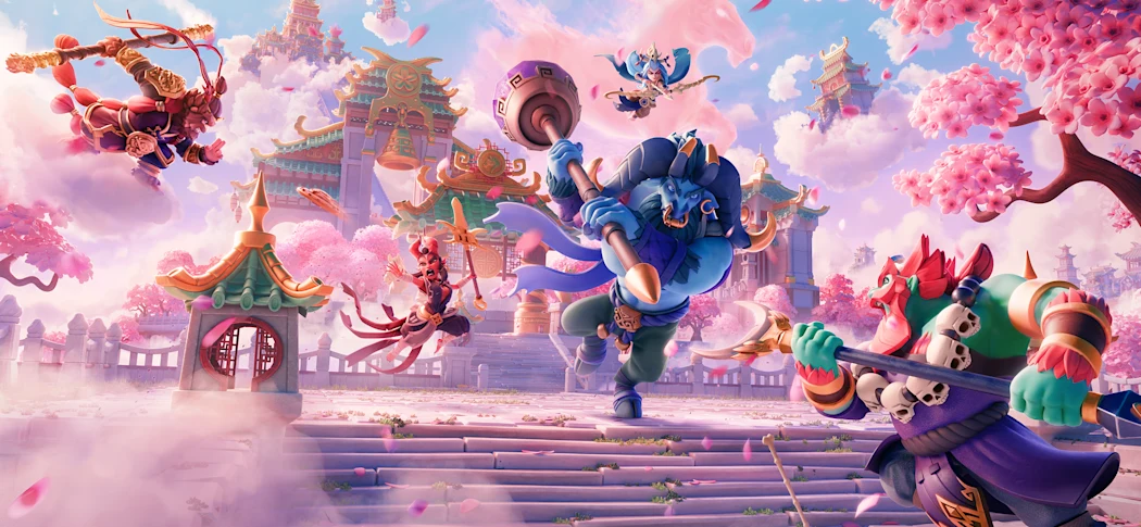 东方神话风格的奇幻战斗群像