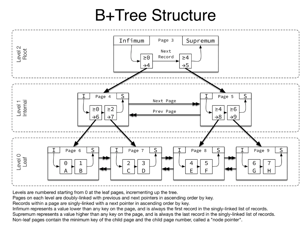 B+Tree数据结构示意图