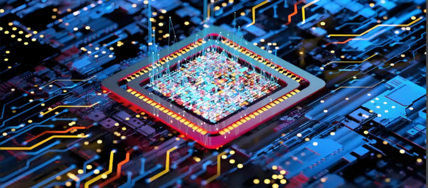 科技感电路板与芯片