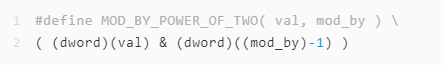 对2的幂取模的位运算宏