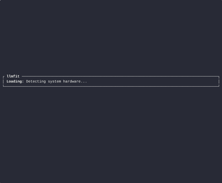 llmfit工具启动加载界面