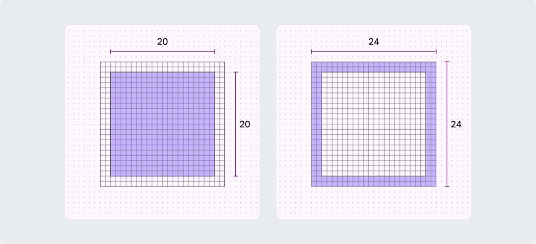 图标有效区域与边距示意图