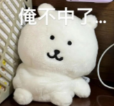 一只毛绒玩具熊，配文“俺不中了...”