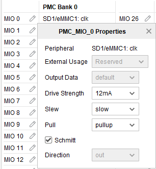 PMC Bank 0 MIO引脚属性配置示例