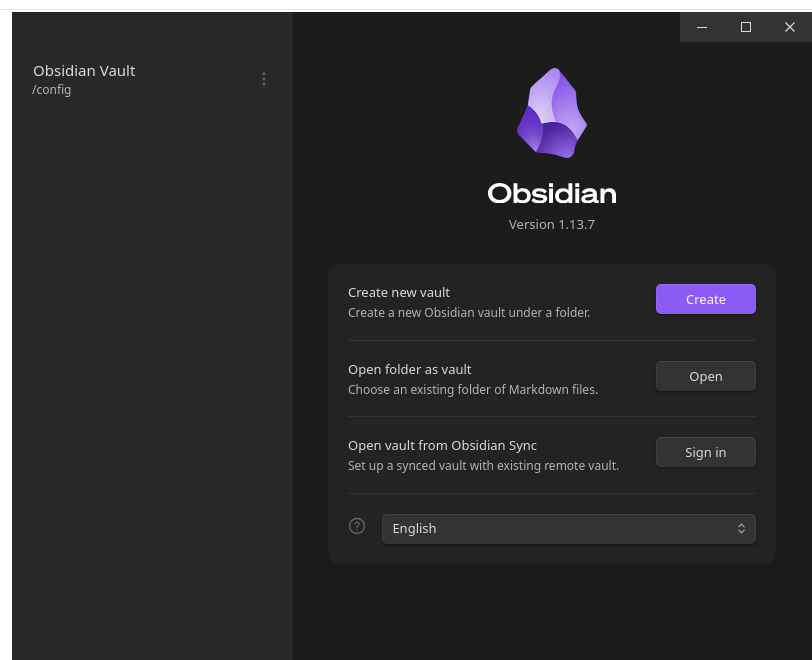 Obsidian Vault 配置界面