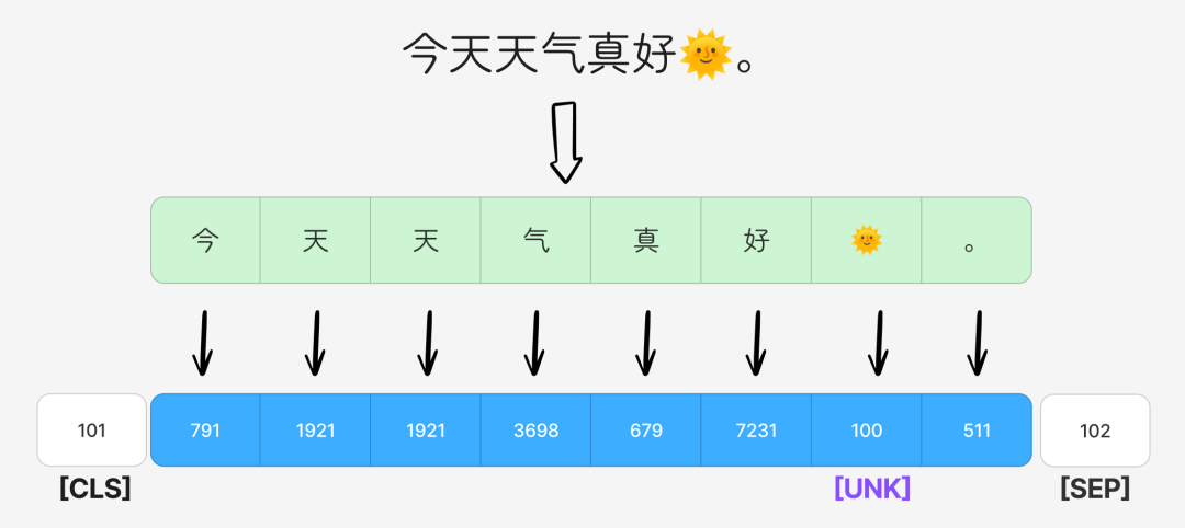 UNK标记处理未登录词示例