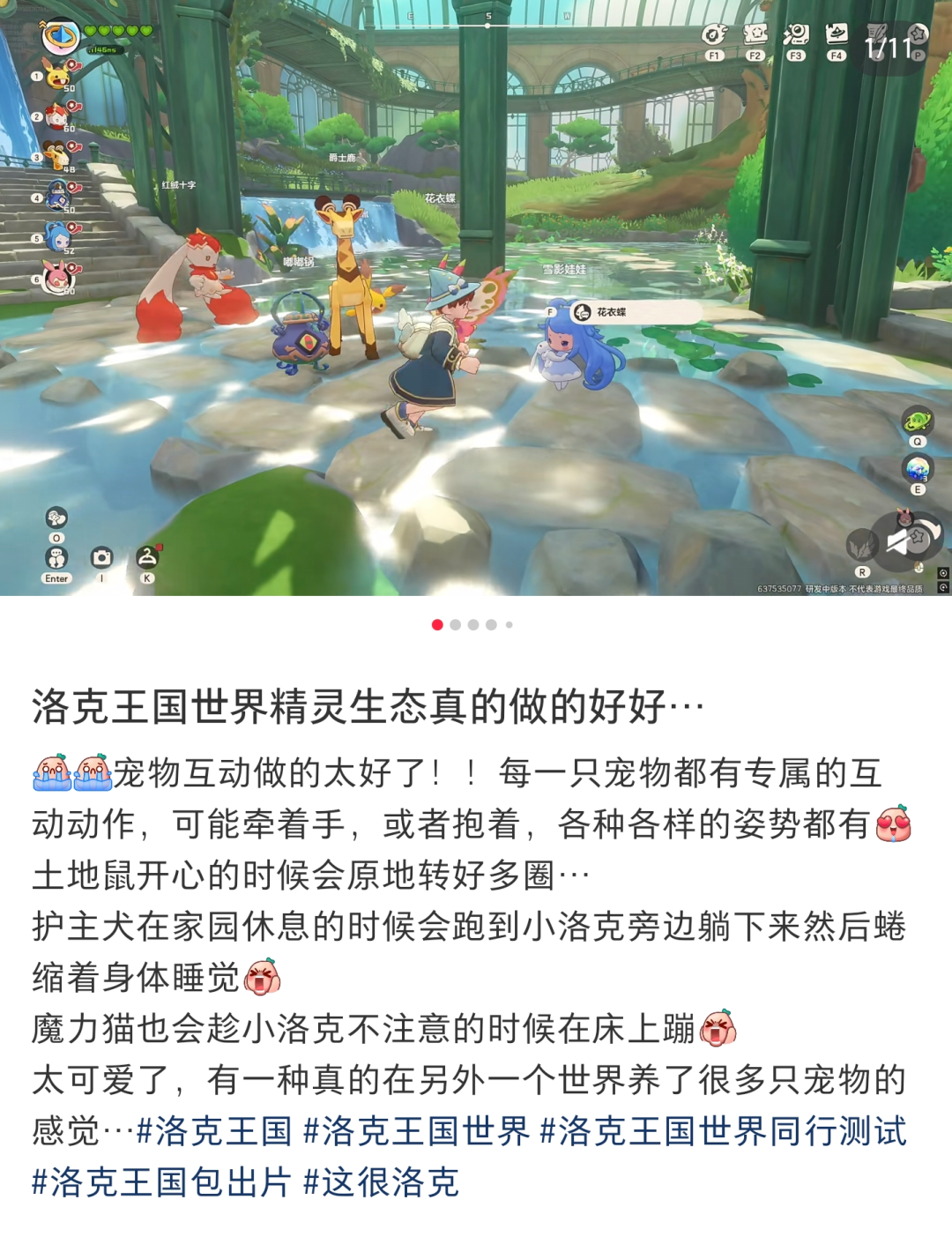 游戏内多种宠物生态互动场景截图