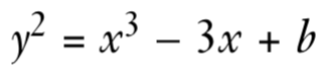 椭圆曲线方程 y^2 = x^3 - 3x + b