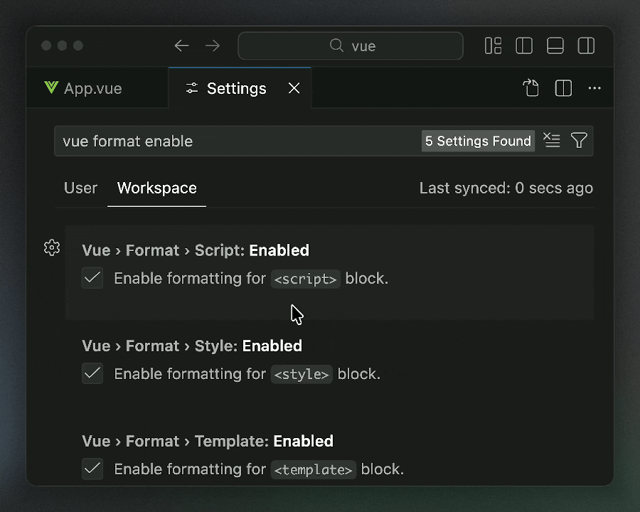 按代码块格式化设置演示