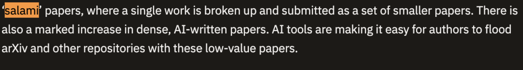salami papers 现象与 AI 生成低价值论文讨论截图