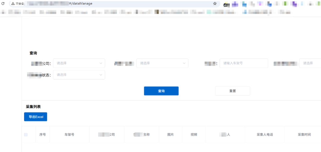 通过未授权路由进入的数据视图页面