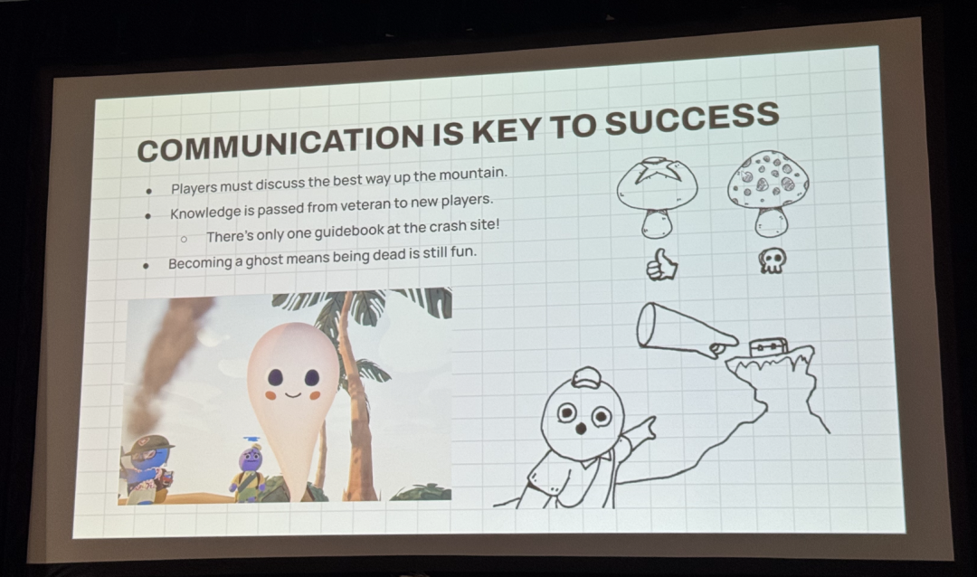 “沟通是成功的关键”幻灯片，展示死后变幽灵的机制