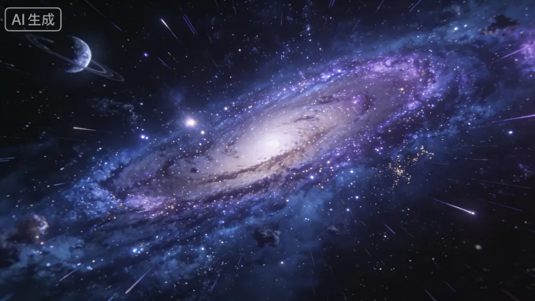 AI生成的壮丽螺旋星系与恒星景象
