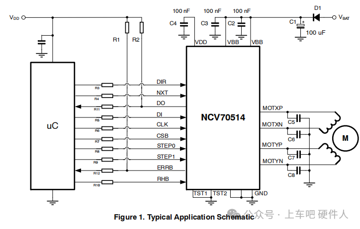 NCV70514 步进电机驱动器典型应用电路图