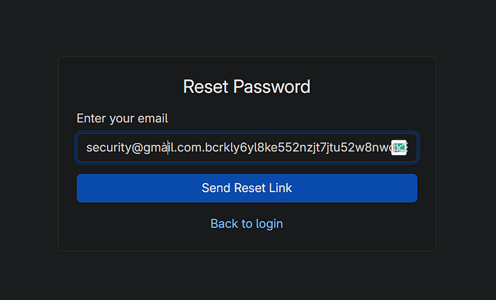 密码重置请求输入界面
