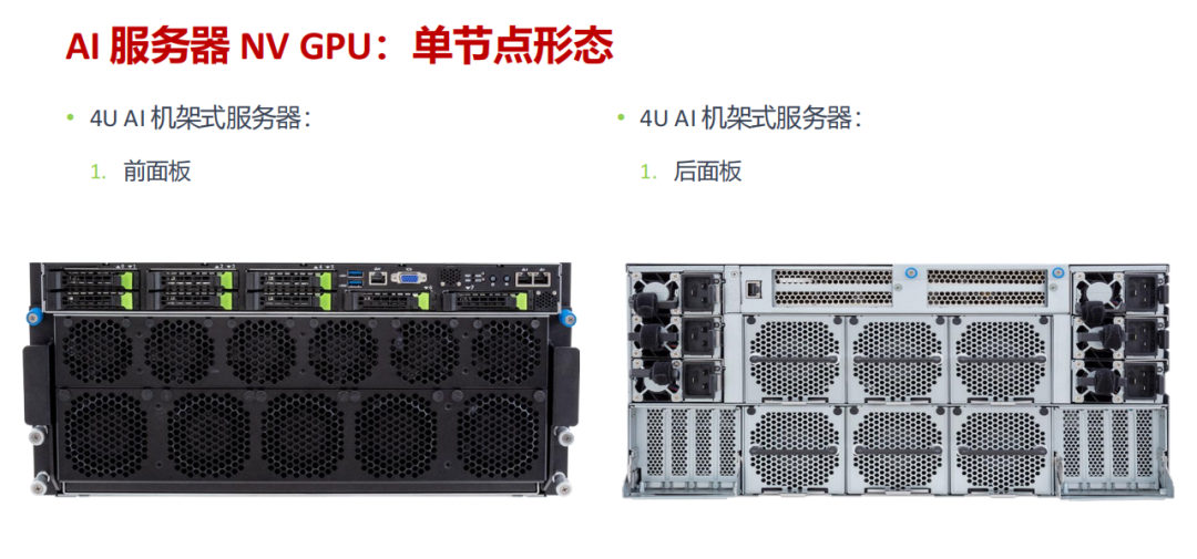 4U AI服务器前面板与后面板视图