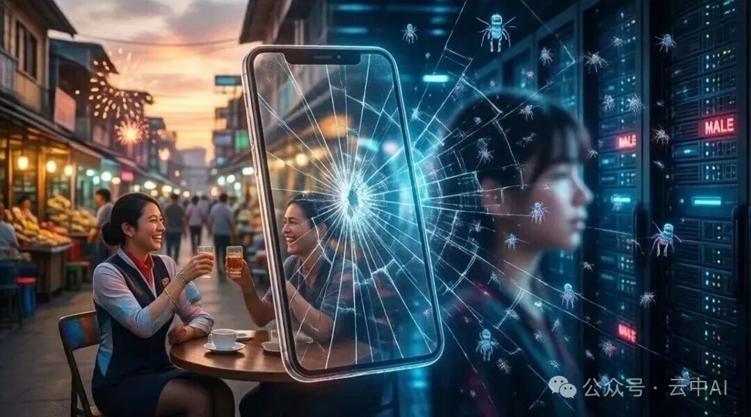 描绘网络安全与虚拟侵蚀的数字艺术插画